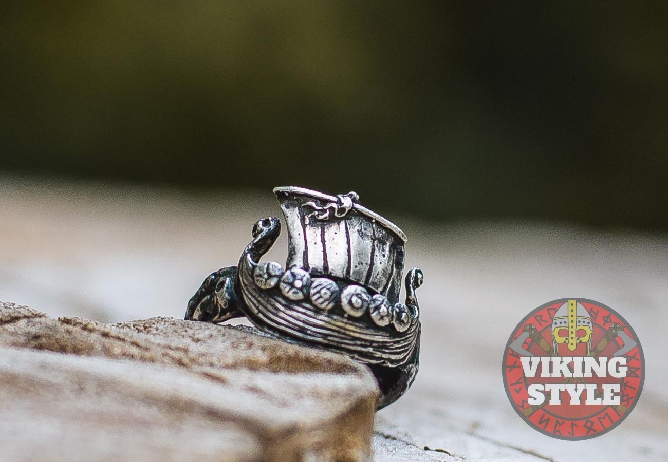 Viking Ship Ring II - Drakkar, 925 Silver
