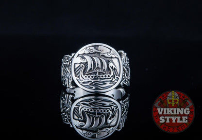 Drakkar Ring - Wolf, 925 Silver