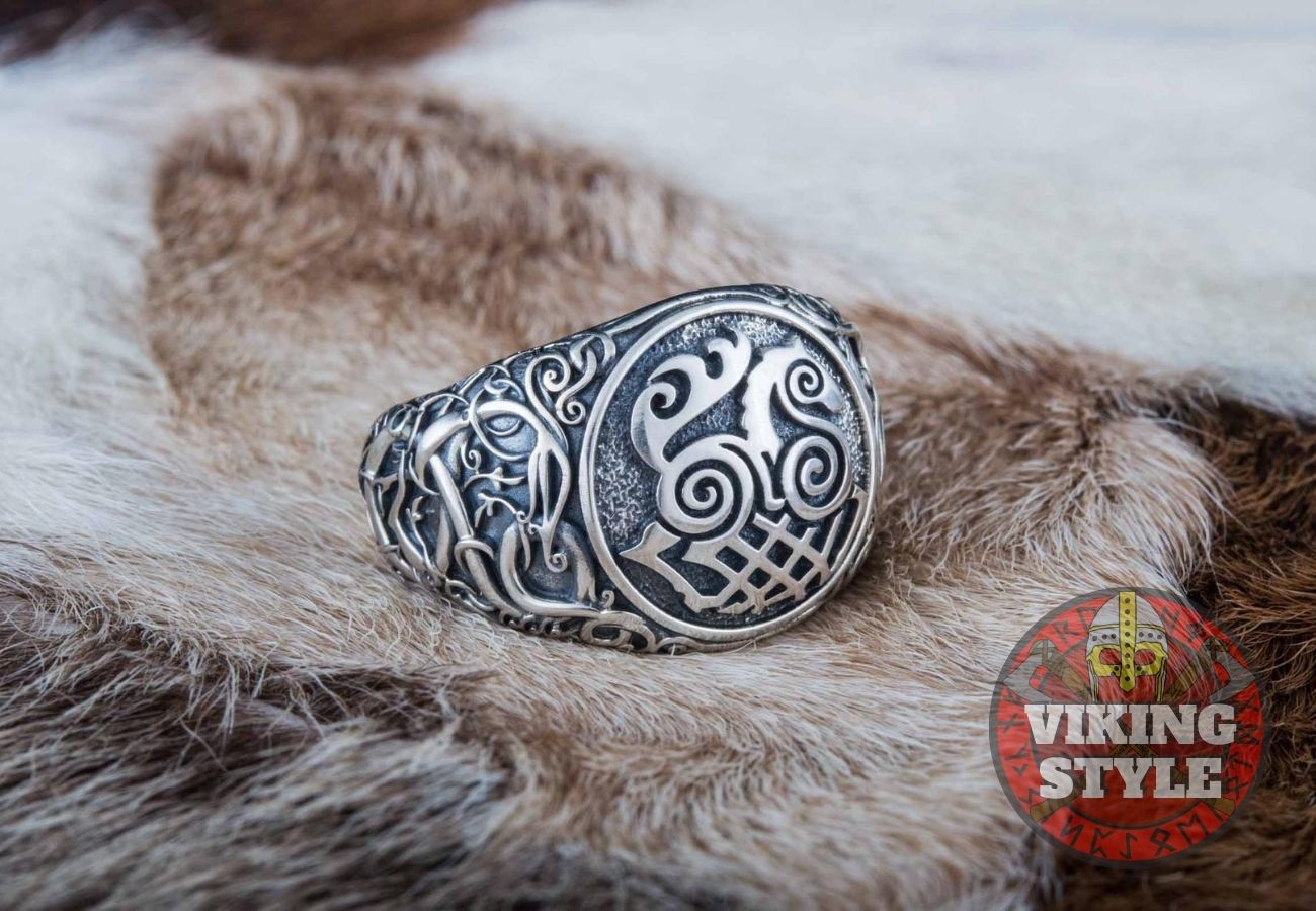 Sleipnir Ring - Urnes, 925 Silver