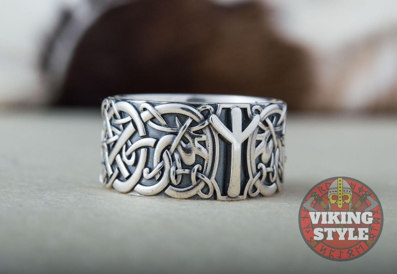 Algiz Ring - Runic, 925 Silver