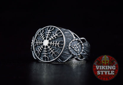 Ægishjálmur Ring - Triqueta, 925 Silver