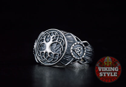 Yggdrasil Ring - Triquetra, 925 Silver