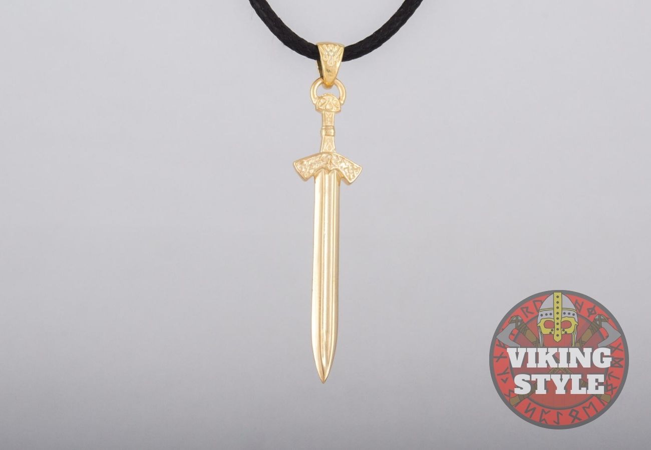Viking Sword Pendant III - Gold