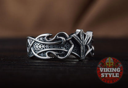 Algiz Ring II - Runic, 925 Silver