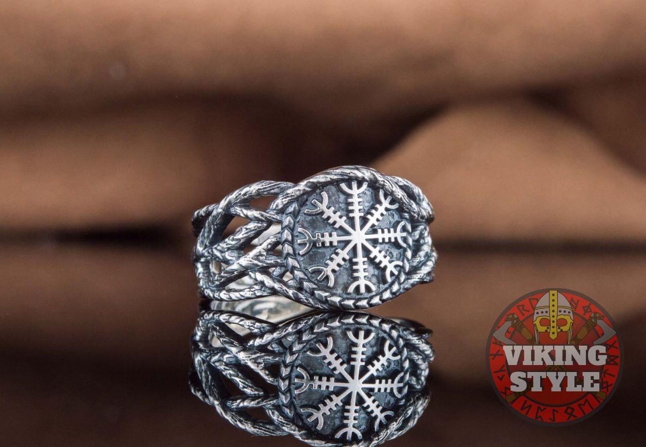 Ægishjálmur Ring - Tree of Life, 925 Silver