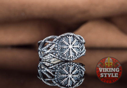 Ægishjálmur Ring - Tree of Life, 925 Silver
