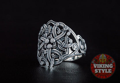 Jörmungandr Ring - World Serpent, 925 Silver