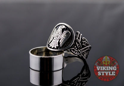 Norse Raven Ring - Wolf, 925 Silver