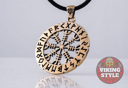 Ægishjálmur Pendant - Runic, Bronze