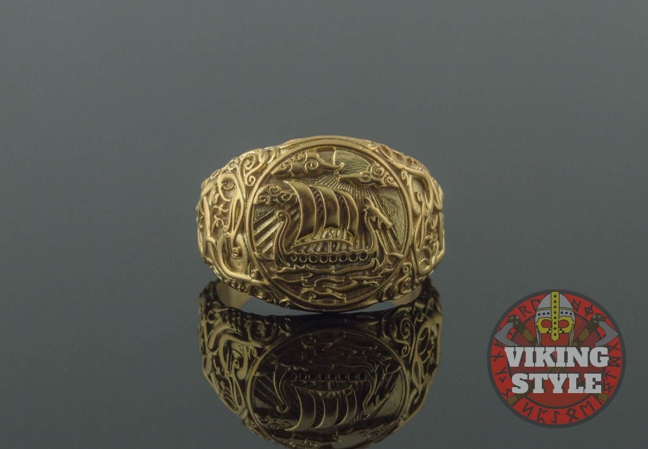Drakkar Ring - Urnes, Gold