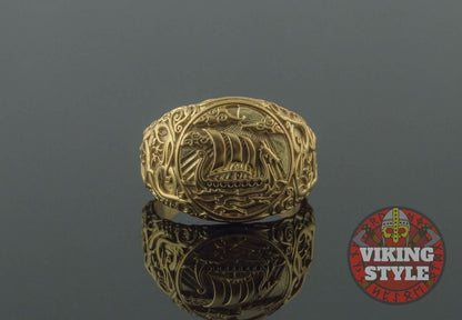 Drakkar Ring - Urnes, Gold