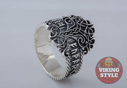 Yggdrasil Ring - Runic, 925 Silver