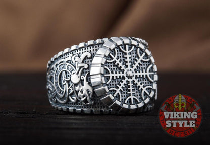 Ægishjálmur Ring - Dragon, 925 Silver