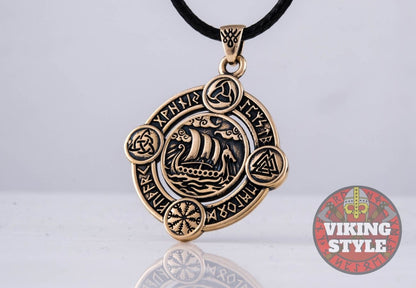 Viking Ship Pendant VI - Drakkar, Bronze
