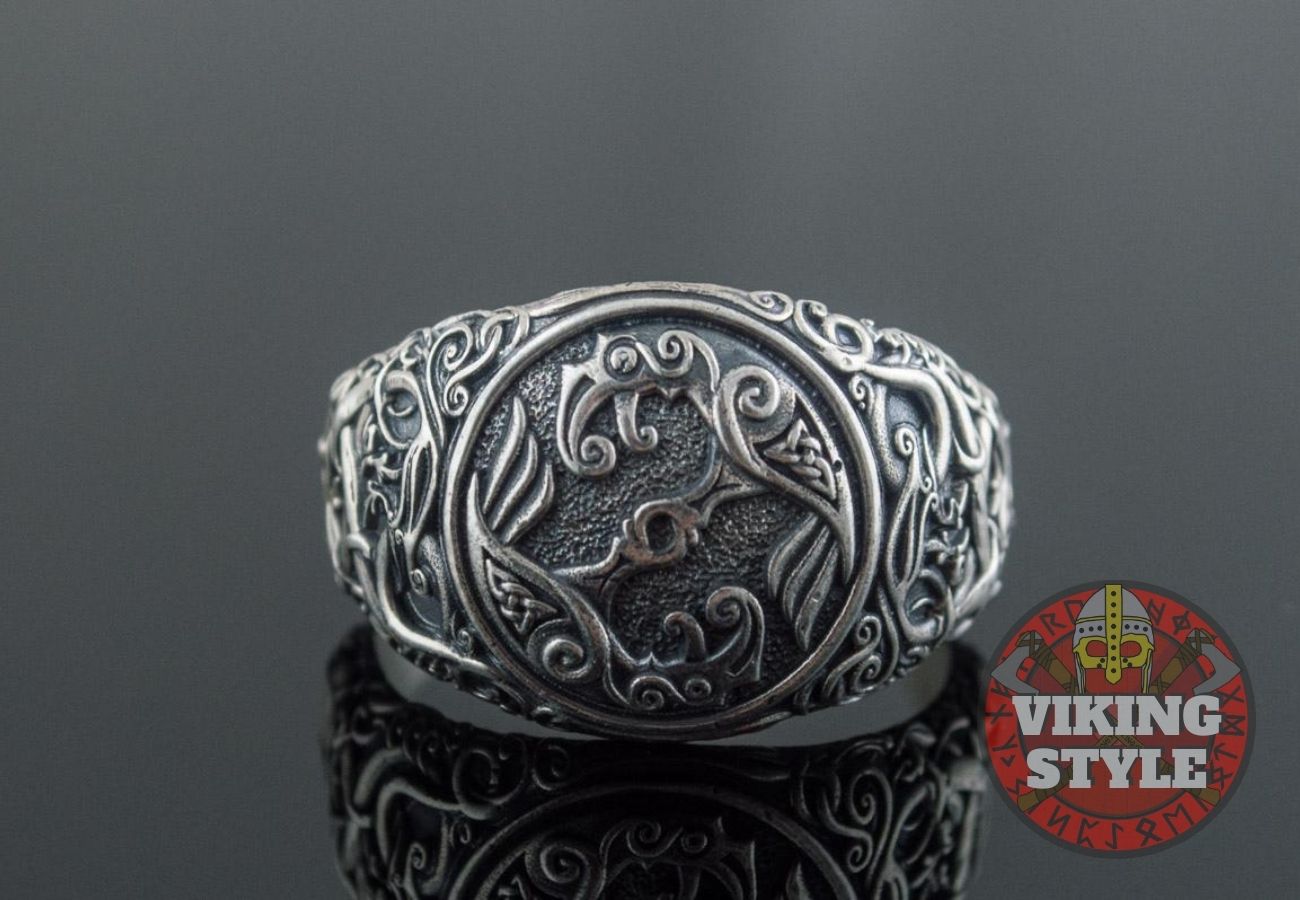 Huginn & Muninn Ring - Urnes, 925 Silver