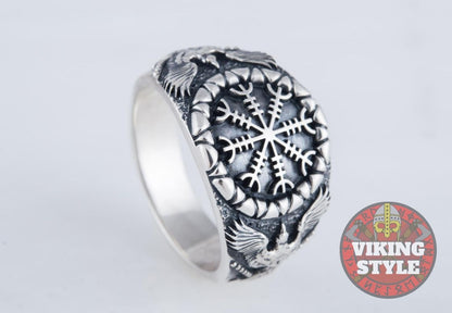 Ægishjálmur Ring - Corvus, 925 Silver