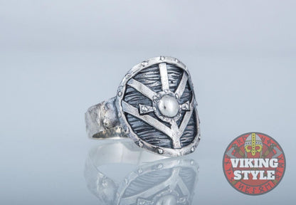 Viking Shield Ring - Fehu, 925 Silver