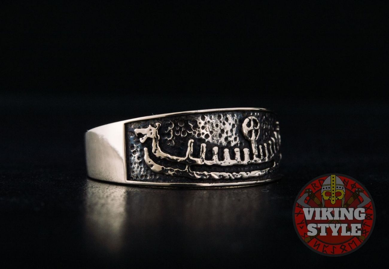 Viking Ship Ring - Drakkar, Bronze