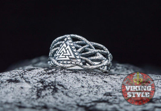 Valknut Ring - Tree of Life, 925 Silver