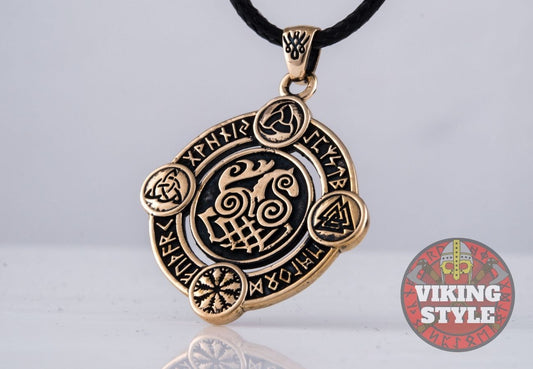 Sleipnir Pendant - Viking Symbols, Bronze