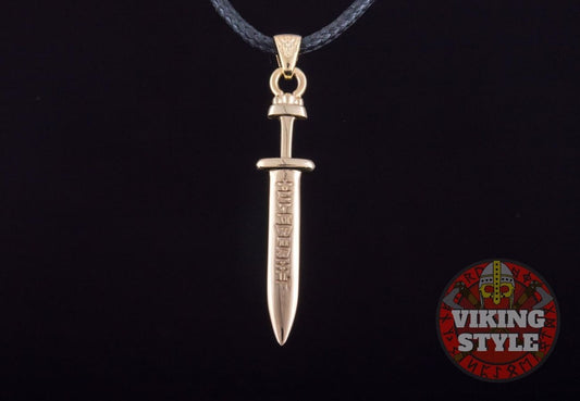 Viking Sword Pendant - Gold