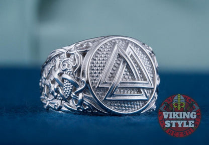 Valknut Ring - Rhodium