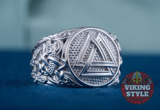 Valknut Ring - Rhodium