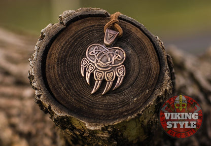 Bear Paw Pendant - Bjørn, Bronze