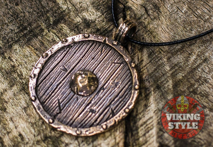 Viking Shield Pendant - Bronze