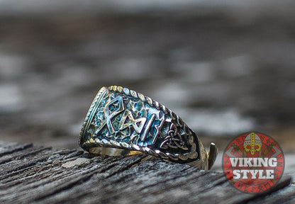 Ægishjálmur Ring - Odin Collection, 925 Silver