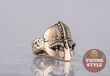 Viking Helmet Ring - Bronze