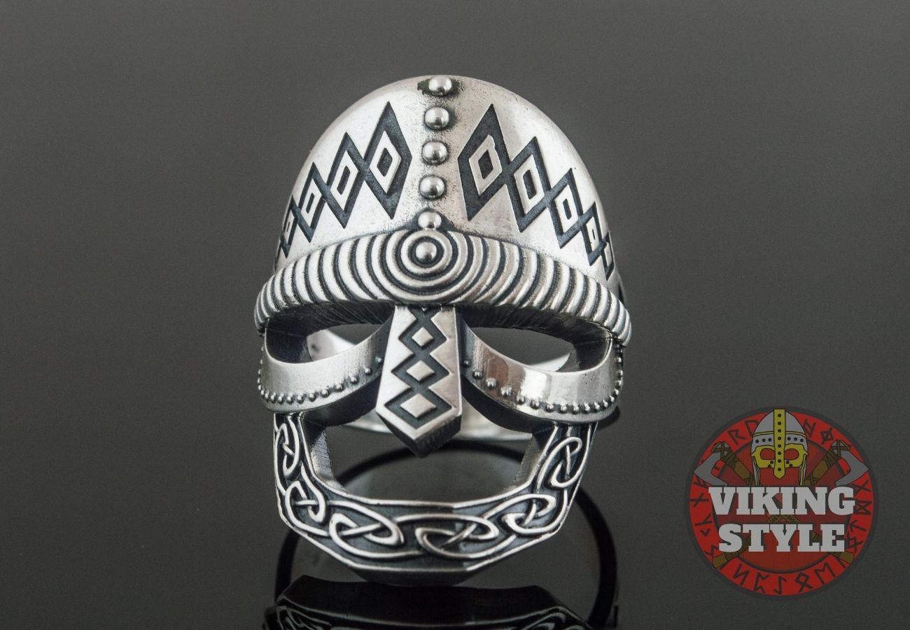Viking Helmet Ring V - 925 Silver