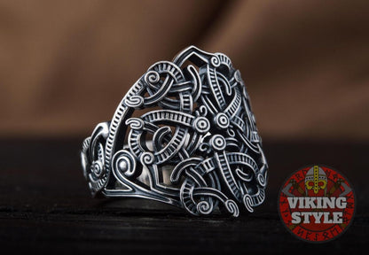 Jörmungandr Ring - World Serpent, 925 Silver