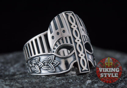 Viking Helmet Ring IV - 925 Silver