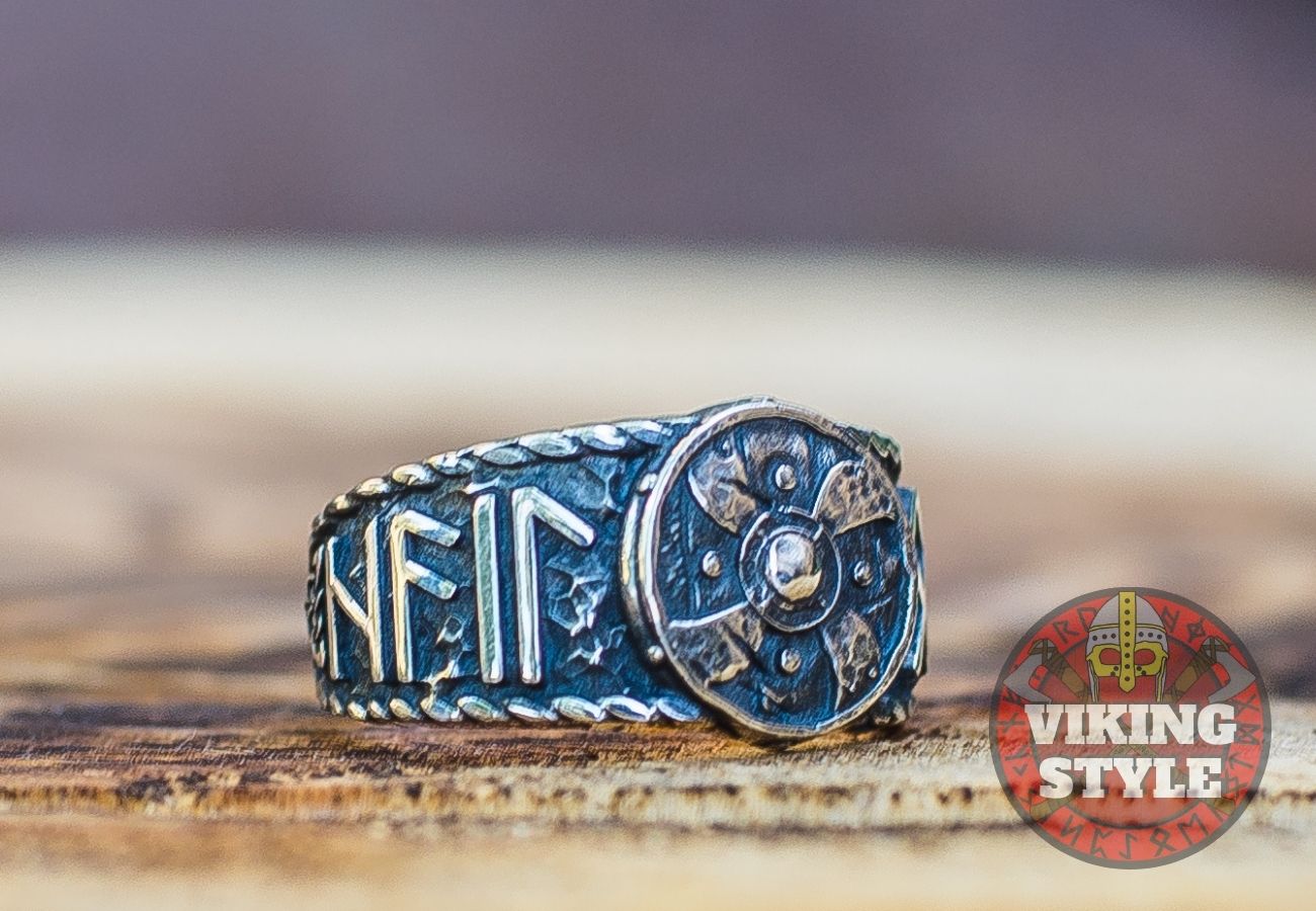 Viking Shield Ring - Odin Collection, 925 Silver