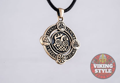 Sleipnir Pendant - Viking Symbols, Bronze