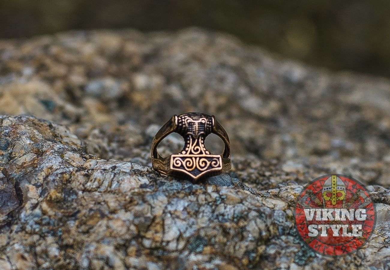 Thor's Hammer Ring  -  Mjolnir, Bronze