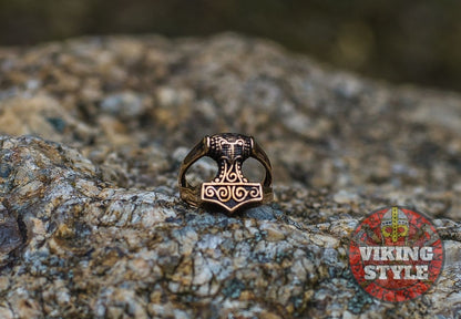 Thor's Hammer Ring  -  Mjolnir, Bronze