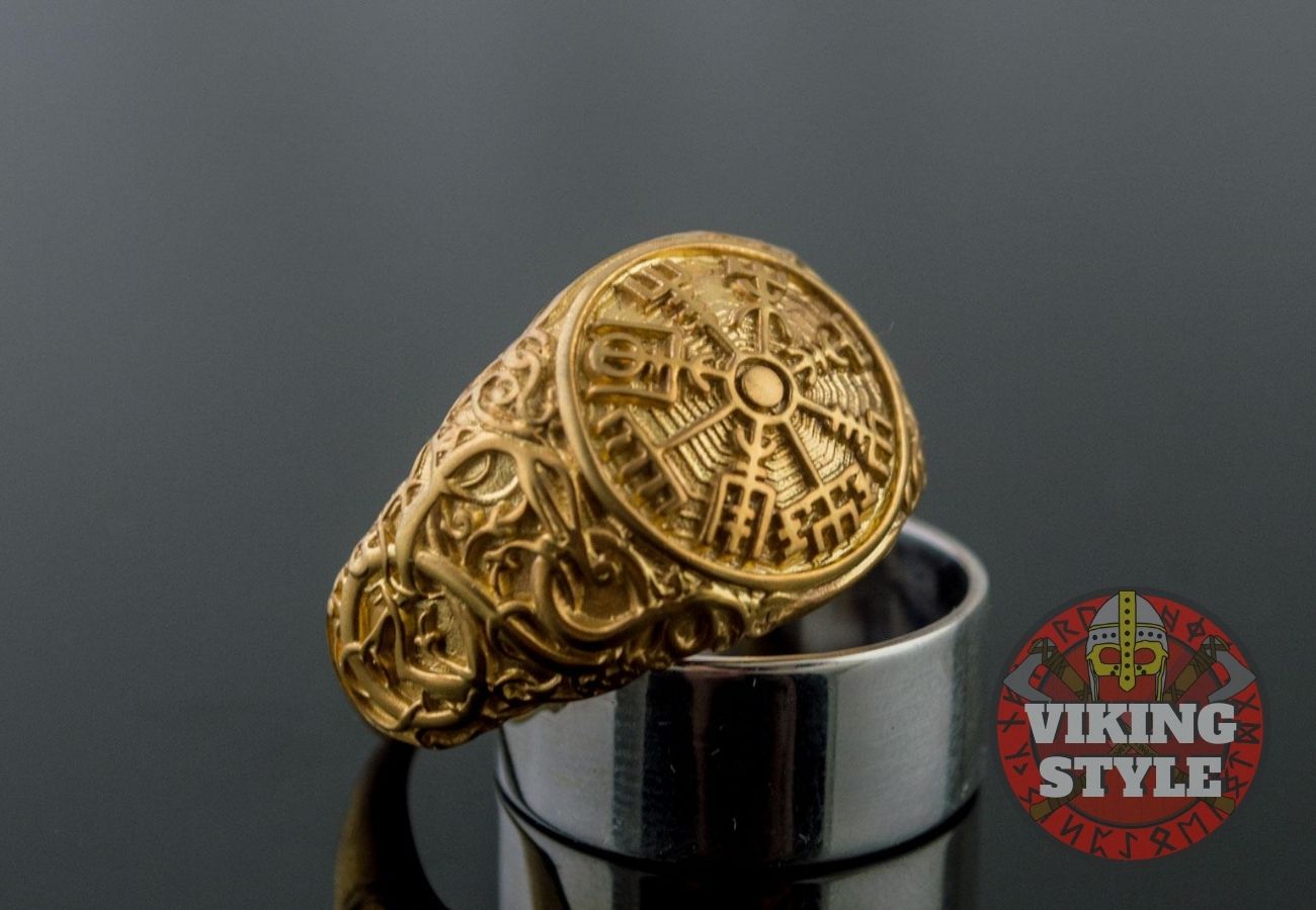 Vegvísir Ring - Urnes, Gold