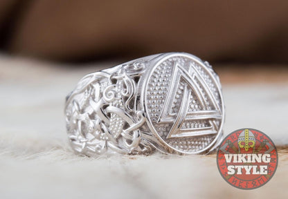 Valknut Ring - Rhodium