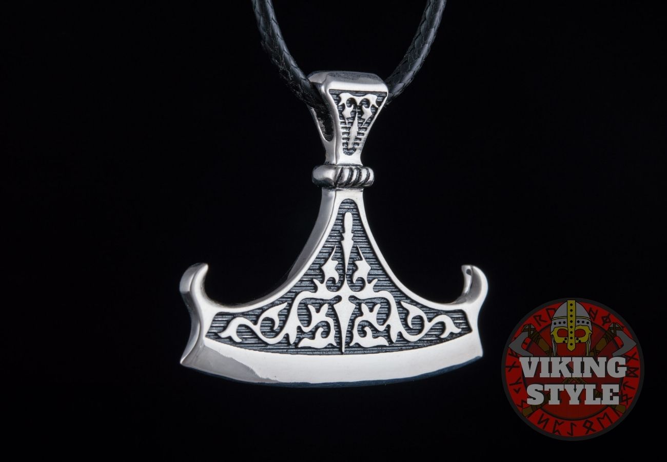 Viking Axe Head Pendant - Double Beard, 925 Silver