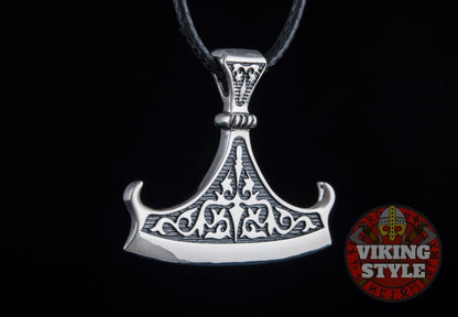 Viking Axe Head Pendant - Double Beard, 925 Silver