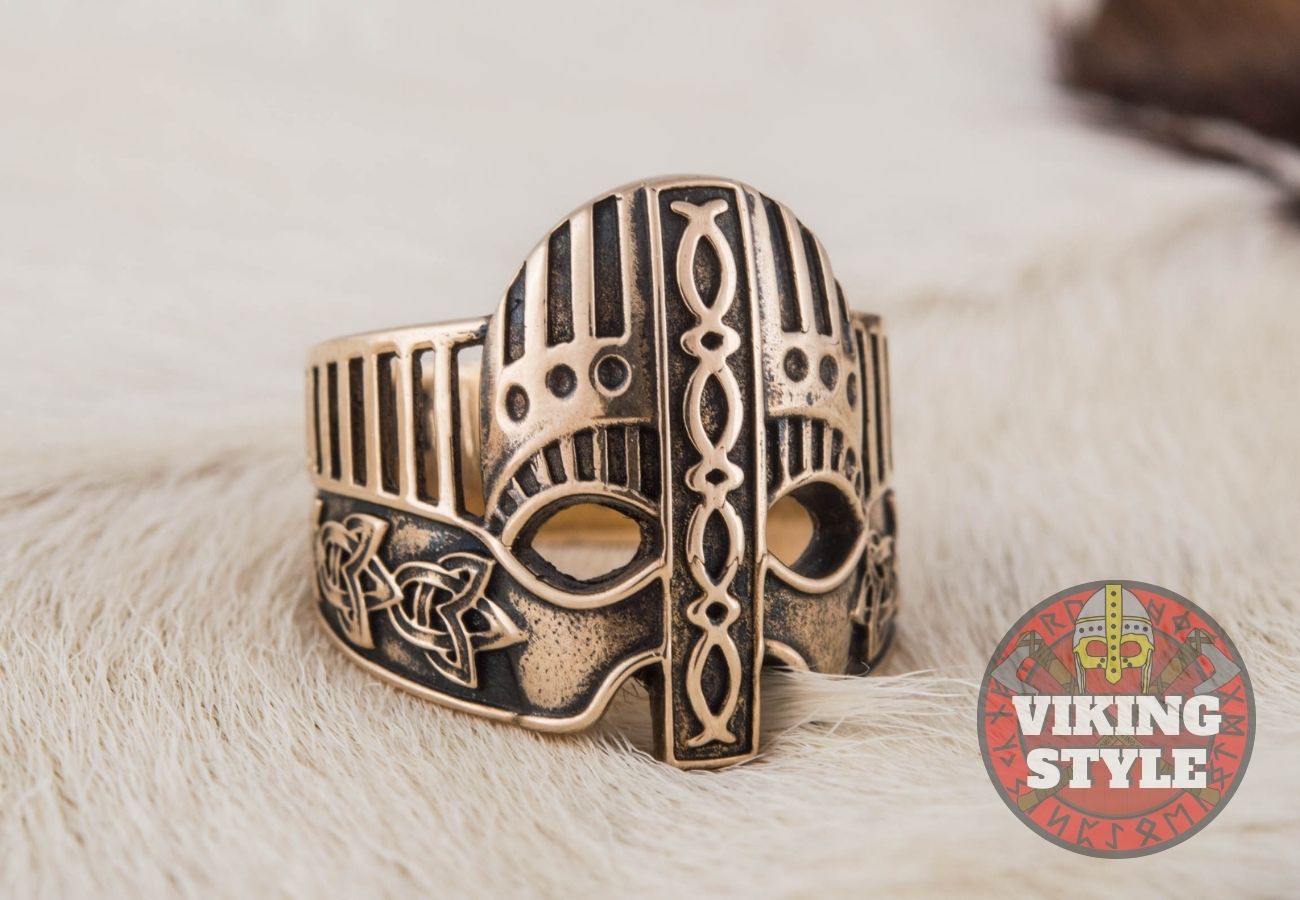 Viking Helmet Ring IV - Bronze