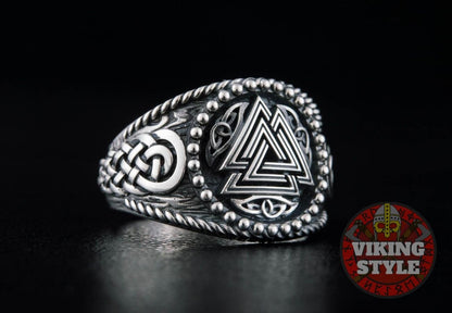 Valknut Ring II - Endless Knot, 925 Silver