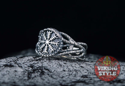 Ægishjálmur Ring - Tree of Life, 925 Silver
