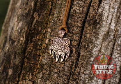 Bear Paw Pendant - Bjørn, Bronze