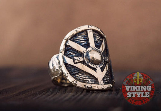 Viking Shield Ring - Fehu, Bronze