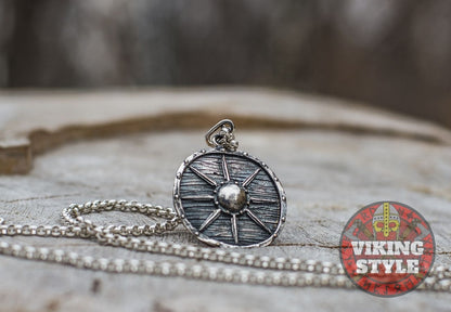 Viking Shield Pendant - Star, 925 Silver