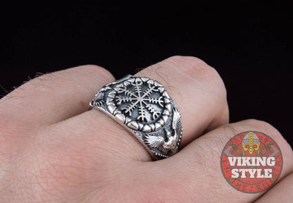 Ægishjálmur Ring - Corvus, 925 Silver
