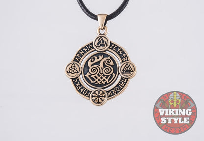 Sleipnir Pendant - Viking Symbols, Bronze
